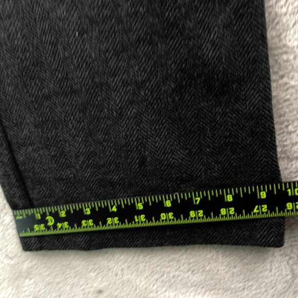 Riders By Lee Womens Pants Size 32 Measured Herringbone Trousers Black Wide Leg - Picture 7 of 11